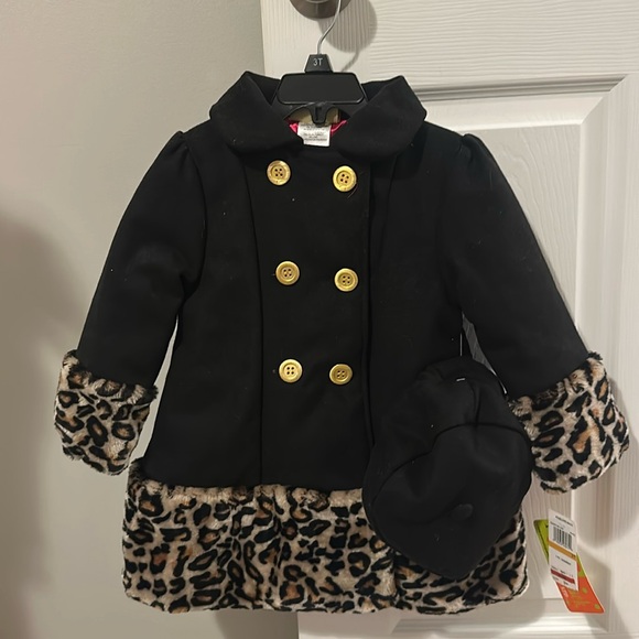 Black toddler peacoat size 3T. Fully lined. NWT - Picture 1 of 4